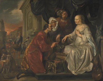 Rebecca riceve i regali dal servo di Abramo da Hendrik Heerschop