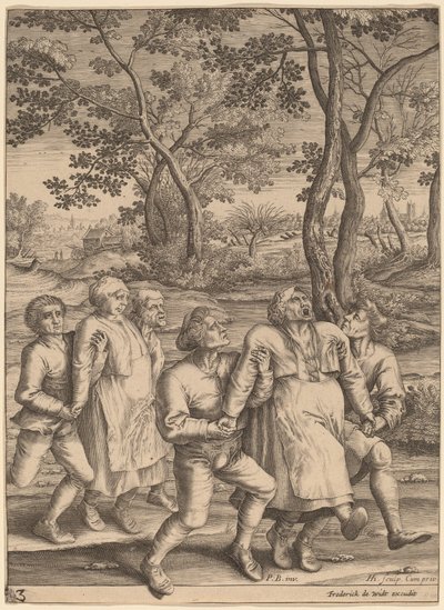 Epilettici che camminano verso destra da Hendrik Hondius I after Pieter Bruegel the Elder