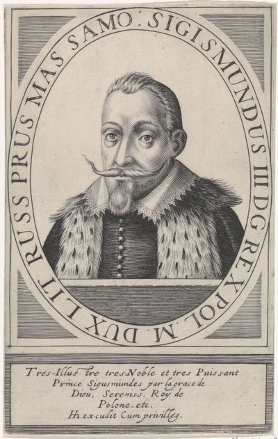 Ritratto di Sigismondo III Vasa, re di Polonia 1566-1632, 1608 da Hendrik Hondius the Elder