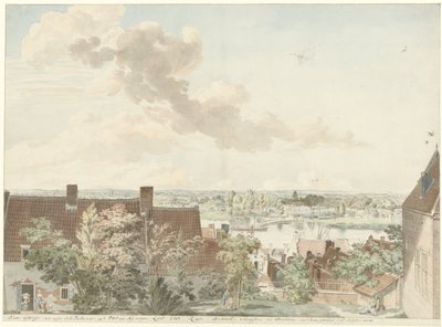 Veduta di Nimega con un traghetto sul fiume da Hendrik Hoogers