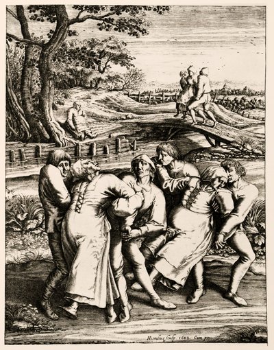 La peste danzante, Strasburgo, Alsazia da Hendrik I Hondius