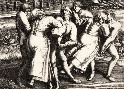 Peste danzante, Strasburgo, Alsazia, 1518 da Hendrik I Hondius