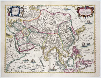 Mappa generale che include Arabia, Giappone, la penisola coreana e gran parte dell