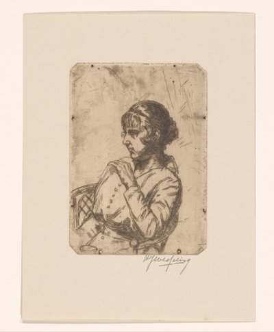Donna su una sedia da Hendrik Jan Wesseling (signed by artist)
