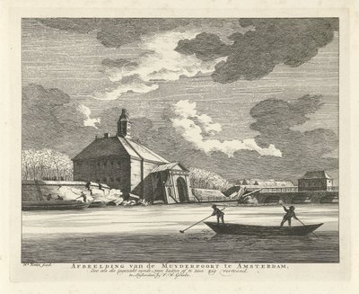 Porta Muider affondata, vista dal Singelgracht, 1769 da Hendrik Keun