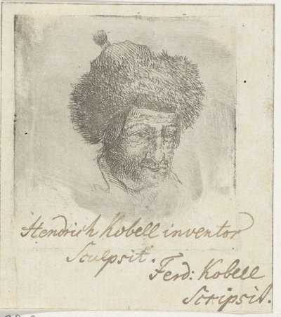 Testa di uomo con cappello di pelliccia da Hendrik Kobell