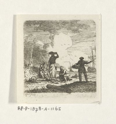 Pescatori sulla spiaggia da Hendrik Kobell