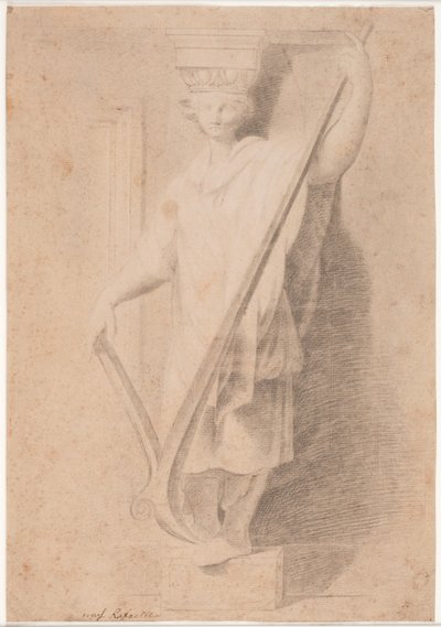 Cariatide con aratro. Studio di una figura sul basamento della "Stanza d
