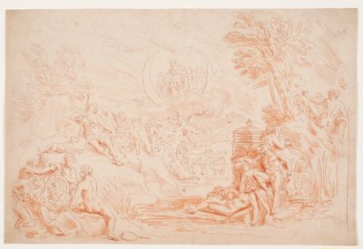 Paesaggio con figure allegoriche da Hendrik Krock
