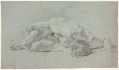 Studio di modello maschile, sdraiato, rannicchiato da Hendrik Krock