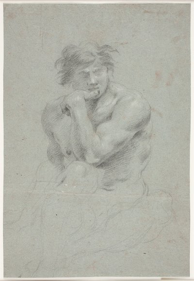 Studio di modello maschile, torso e gambe abbozzati da Hendrik Krock