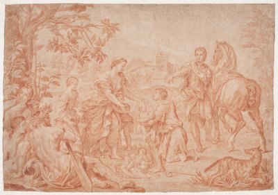 Romolo e Remo. (Livio I, 4). Studio dal dipinto di Carlo Maratti a Sanssouci, Potsdam (realizzato nel 1692 per Niccolò Maria Pallavicini) da Hendrik Krock