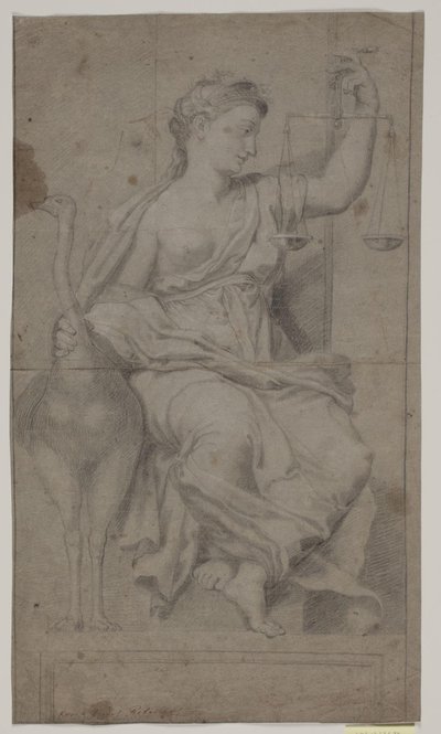 Giustizia seduta (studio dopo una figura nella Sala di Costantino, Vaticano, Roma) da Hendrik Krock