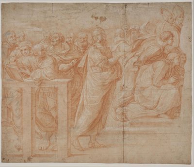 Studio dopo Raffaello: "Disputa" (metà sinistra del quadro) da Hendrik Krock
