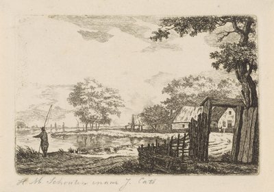 Paesaggio con pescatore da Hendrik Marcus Schouten