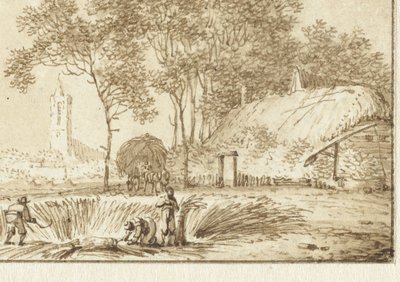 Mietitori presso una fattoria da Hendrik Meijer