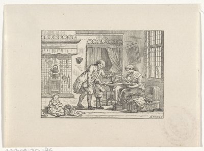 Interno con una famiglia da Hendrik Numan