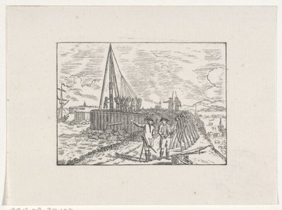 Soldati al lavoro su una costa fortificata da Hendrik Numan