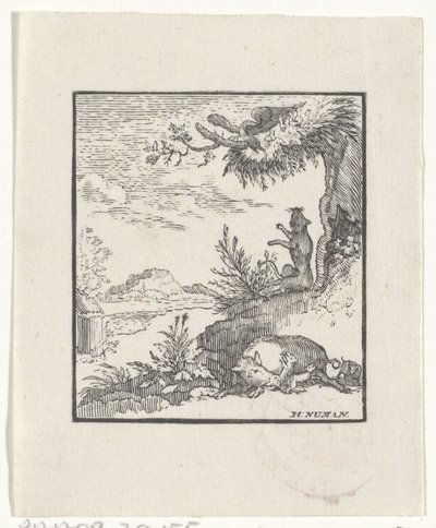 Rappresentazione di una storia dalle favole di Esopo da Hendrik Numan