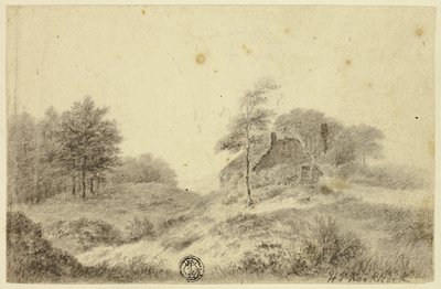 Cottage sulla collina da Hendrik Pieter Koekkoek
