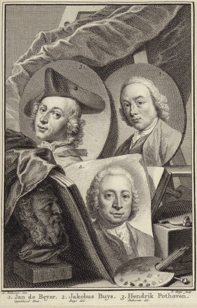 Ritratto di Jan de Beijer, Jacobus Buys e Hendrik Pothoven da Hendrik Pothoven