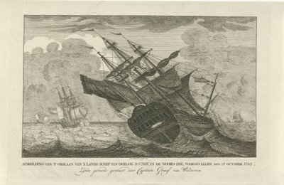 Naufragio della nave de Unie, 1782 da Hendrik R. van Rossen