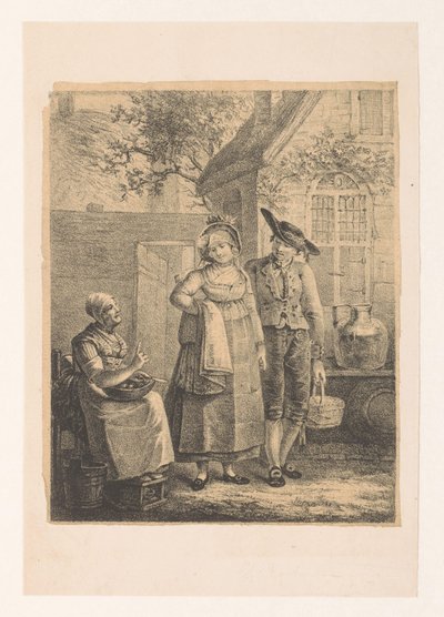 Vecchia donna parla a una giovane coppia da Hendrik Rochussen