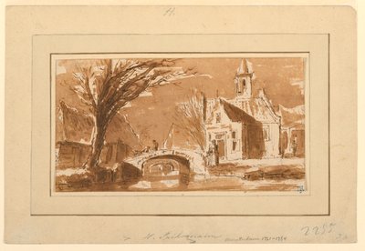 Disegno, città su un canale, 1750-70 da Hendrik Spilman