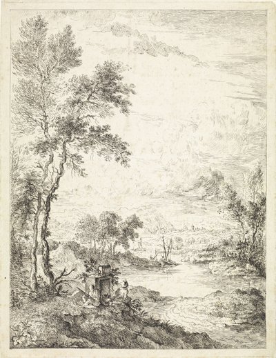Paesaggio con un fiume da Hendrik Tavenier