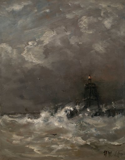 Faro nelle Onde Infrante da Hendrik Willem Mesdag (signed by artist)