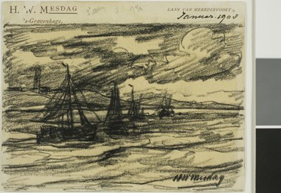 Navi in mare da Hendrik Willem Mesdag