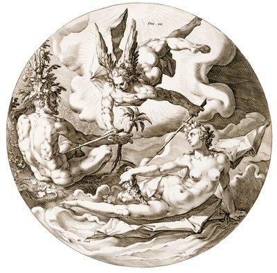 Giorno III, La Separazione delle Acque, dalla serie I Sei Giorni della Creazione, 1589 da Hendrik after Goltzius