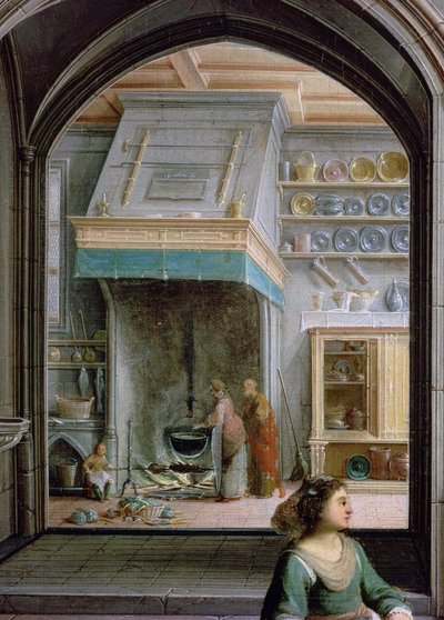 Cristo in casa di Marta e Maria (dettaglio della cucina) da Hendrik the Younger Steenwyck