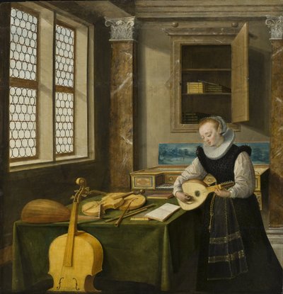 Signora che suona il liuto da Hendrik van (c.1580 1649) Steenwyk
