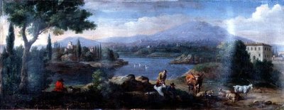 Paesaggio Italianizzante, con Mandriani a Riposo da Hendrik van (studio of) Lint
