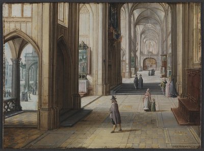 Interno di una chiesa gotica guardando a est da Hendrik van II Steenwijck