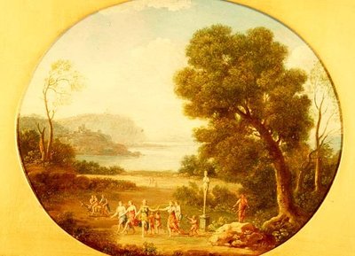 Festaioli bacchici che danzano vicino a un erma da Hendrik van Lint