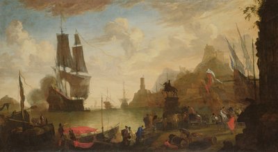 Veduta di un porto italiano da Hendrik van Minderhout