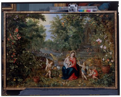 La Vergine e il Bambino seduti in un giardino con putti, uccelli e animali da Hendrik van the Elder Balen