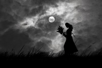 Sagoma di donna al chiaro di luna da Hengki Lee