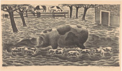 Scrofa con otto maialini da Henk Henriët (signed by artist)