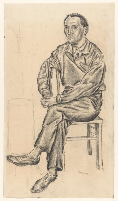 Uomo seduto su una sedia da Henk Henriët (signed by artist)