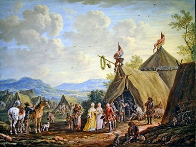 Visita a un accampamento militare da Henri Desire van Blarenberghe