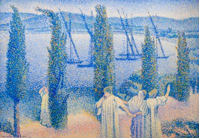 Veduta costiera con cipressi da Henri Edmond Cross