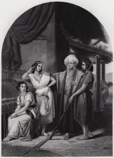 Giacobbe nella Casa di Labano da Henri Frederic (after) Schopin