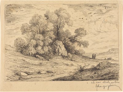 Gruppo di alberi con rocce da Henri-Joseph Harpignies