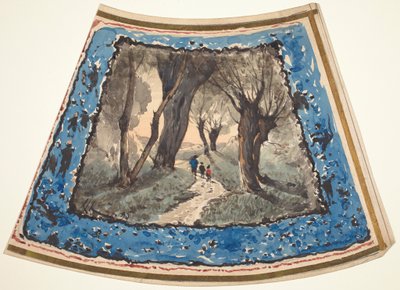 Viaggiatori su un sentiero boscoso, fiancheggiato da figure stravaganti e scimmie da Henri-Joseph Harpignies