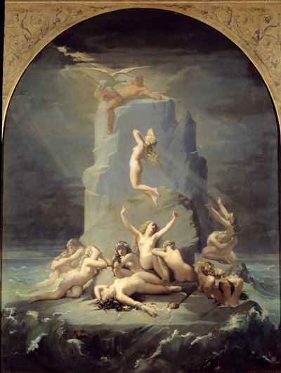 Desolazione delle oceanidi ai piedi della roccia o Prometeo incatenato da Henri Lehmann