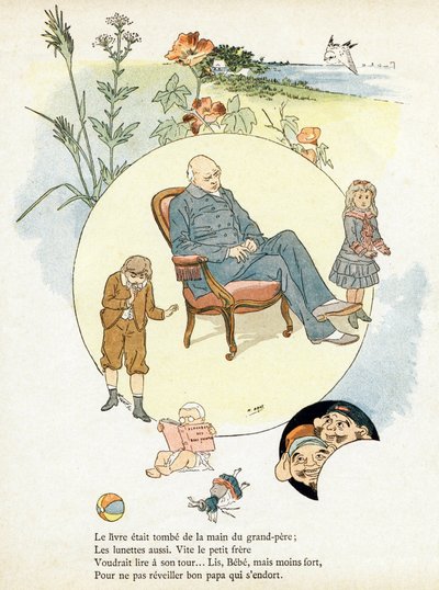 Incisione in "Alphabet des bons exemples". Jules Levy, editore. Illustrazioni di Henri Boulanger, alias Henri Gray. Testi di Mrs. P. Boulanger. Incisione e stampa di Ch. Gillot, 79 rue Madame, Parigi. Intorno al 1890. da Henri  Gray