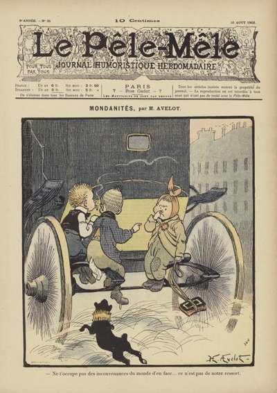 Mondanites. Illustrazione per Le Pele-Mele, 1902 da Henri Avelot